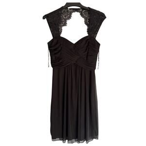 Scarlett Nite Dress Womens Size 8 Black Halter Neck Sleeveless Sheer Lined